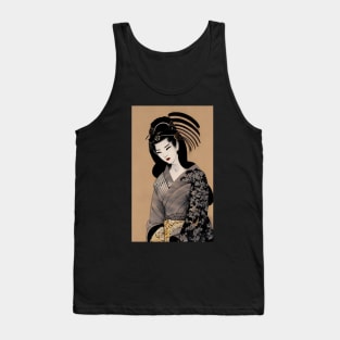 Japanese geisha woodblock art Tank Top